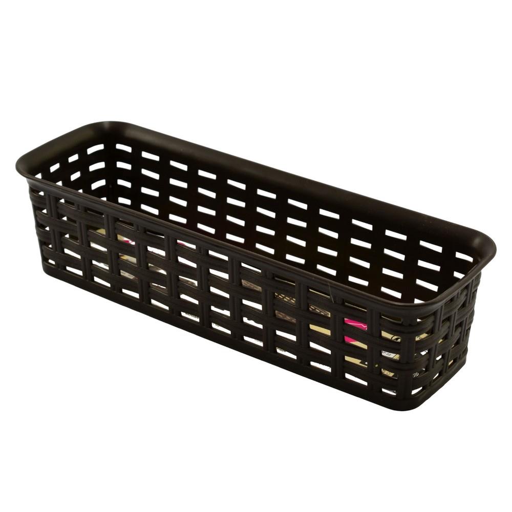 Koszyk plastikowy rattan 24x8x6cm brązowy