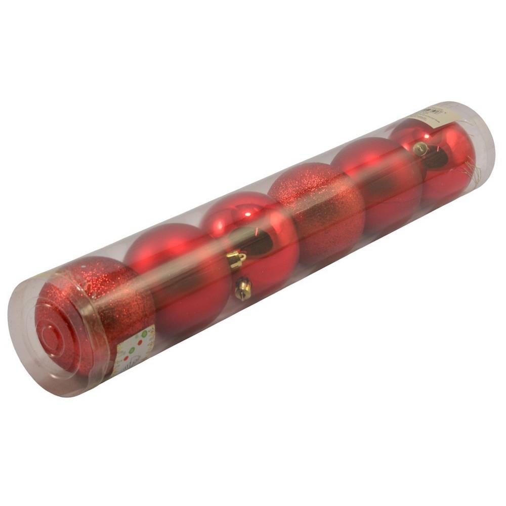 Bombki 6szt 8cm w tubie MR22553 mix