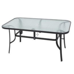 Stół ogrodowy metal/szkło L150x90x72cm czarny